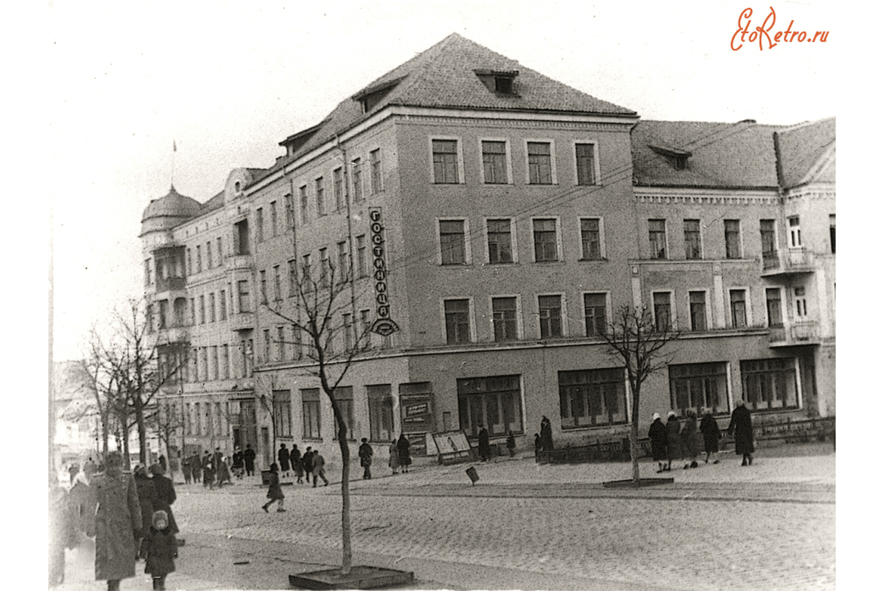 Улица Ленина, гостинница "Первомайская". Черняховск, 1968 год