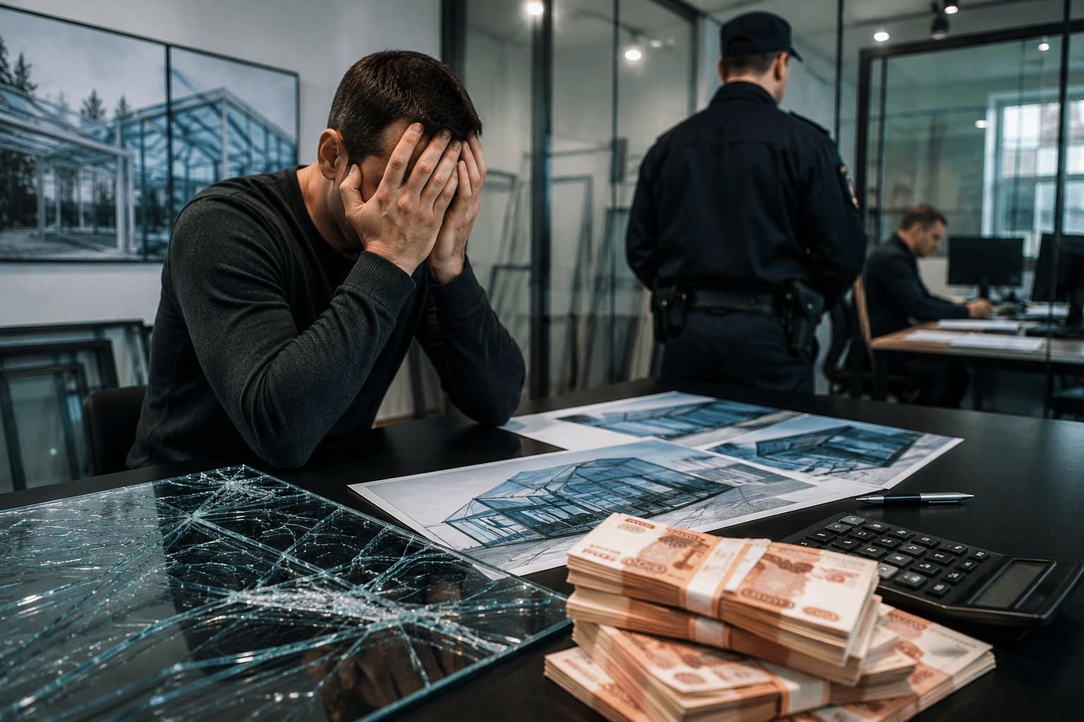 Директор фирмы стеклянных конструкций оставил клиентов без денег и заказов