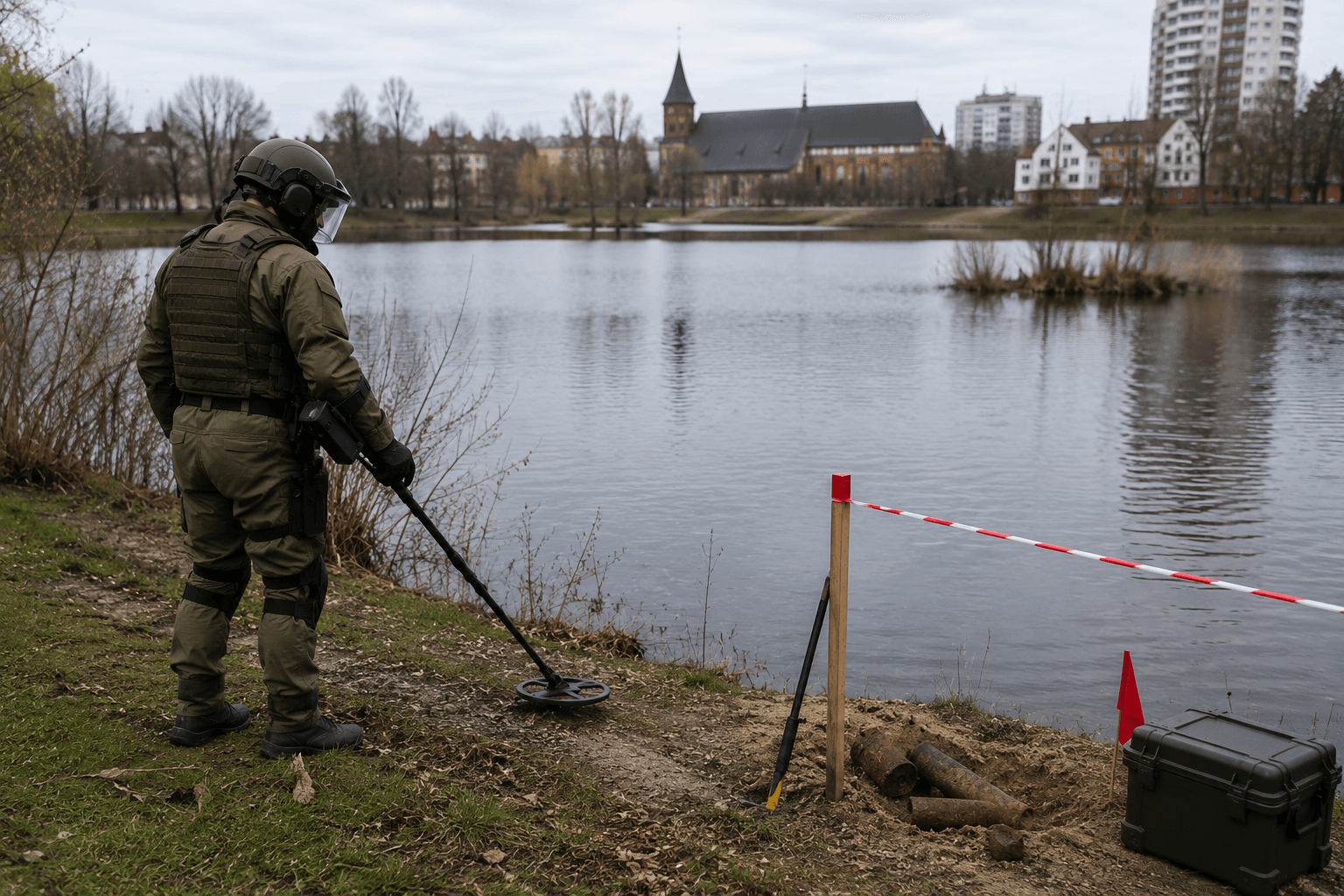 Перед благоустройством Зимнего озера начали искать боеприпасы времён войны