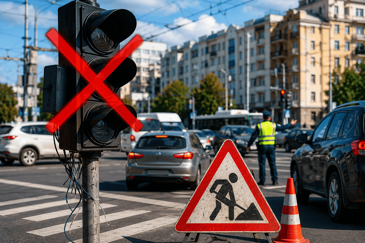На одной из главных магистралей Калининграда отключат светофоры