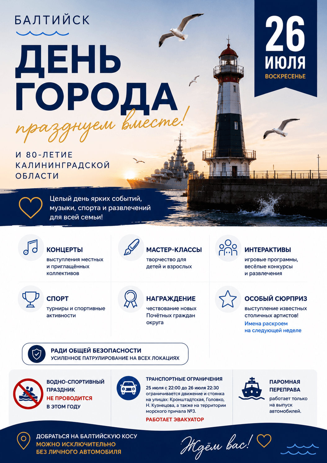 Концерты, мастер-классы и выступление звёзд: Балтийск готовится ко Дню города